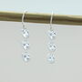 Triple Heart Zircon Sterling Silver Drop Earrings, thumbnail 1 of 3