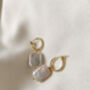 18k Gold Lustre Pearl Huggie Hoop Earrings, thumbnail 2 of 2