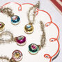 Six Vintage Style Mini Glass Baubles With Tinsel, thumbnail 1 of 7