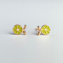 Sterling Silver Lime Stud Earrings, thumbnail 3 of 6