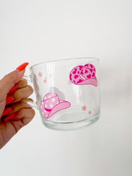 Cowgirl Hat Glass Mug, 2 of 2