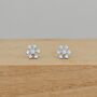 Sterling Silver And Cz Snowflake Stud Earrings, thumbnail 1 of 2