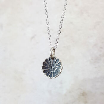 Silver Daisy Charm Necklace, 3 of 4