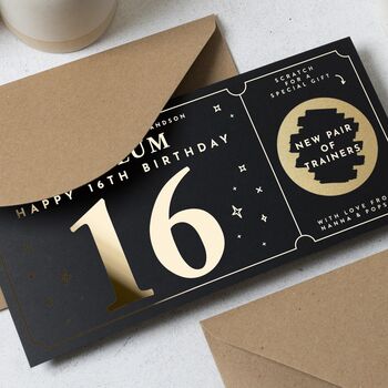 Personalised 16th Birthday Scratch Voucher For Grandson, 4 of 9