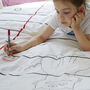 Doodle Duvet Cover Single, To Personalise + 10 Pens, thumbnail 3 of 6