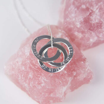 Silver Personalised Interlinked Circles Necklace, 6 of 7