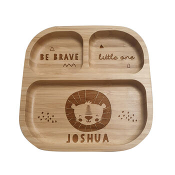 Personalised Lion Bamboo Suction Plate And Spoon, 6 of 7