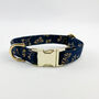 Navy Mistletoe Dog Collar, thumbnail 2 of 12