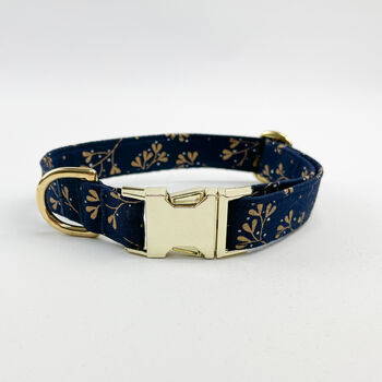 Navy Mistletoe Dog Collar, 2 of 12