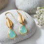 Moonstone Gold Plated Silver Coffee Bean Drop Earrings, thumbnail 9 of 9