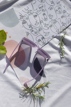 Front Lens Rectangle Thick Frame Sunglasses In Lilac, 3 of 3