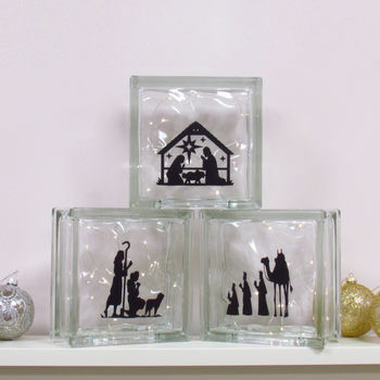 Christmas Nativity Scene Glass Light Blocks, 2 of 2