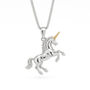 Personalised Sterling Silver And Gold Unicorn Pendant Necklace, thumbnail 7 of 12