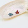Sterling Silver Mismatched Enamel Maple Leaf And Oak Leaf Stud Earrings, thumbnail 1 of 12