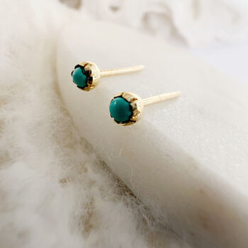 Tiny Turquoise Stud, 3 of 8