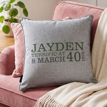 Personalised 40th Birthday Cushion, 3 of 8