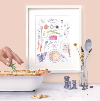Personalised Family Recipe Illustrated Print, Unframed, 3 of 5