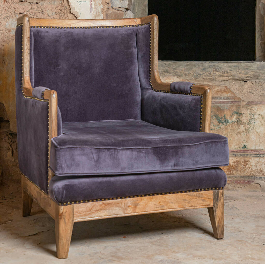 Charcoal Grey Camden Velvet Armchair, 1 of 8