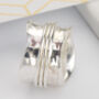 Wave Hammered Sterling Silver Spinner Ring, thumbnail 3 of 7