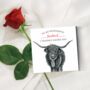Utterly Adore Husband Highland Cow Valentine's Card, thumbnail 2 of 5