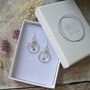 Silver Droplets Circle Earrings, thumbnail 3 of 4