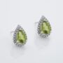 Peridot 925 Sterling Silver Pear Drop Earrings, thumbnail 2 of 4