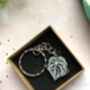 Plant Leaf Silver Plated Keyring Letterbox Gift Set, thumbnail 8 of 12