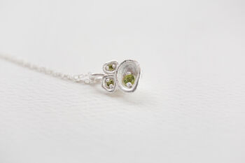 Peridot And Silver Pendant Necklace August Birthday, 4 of 6