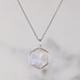 The Hexagon Moonstone Silver Gemstone Necklace, thumbnail 1 of 6