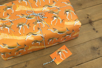 Galloping Gazelles Luxury, Recycled Wrapping Paper Pack, 2 of 5