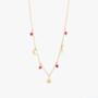Waterproof Gold Plated Necklace With Charms And Red Stones, thumbnail 2 of 3