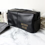 Personalised Message Luxury Faux Leather Black Wash Bag, thumbnail 5 of 7
