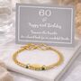 60th Birthday Gold Leaf And Six Bead Bracelet, thumbnail 1 of 5