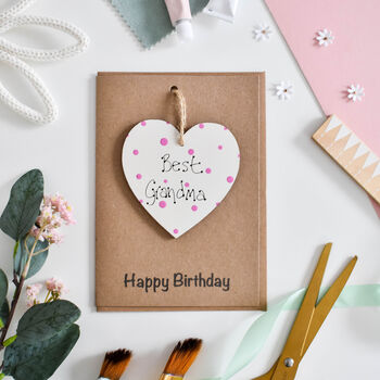 Personalised Grandma Heart Birthday Card Keepsake, 2 of 3