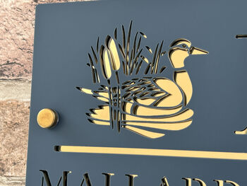 Personalised Mallard Duck In Stream Design House Acrylic Number Sign, 4 of 7