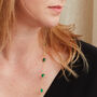 Emerald Pebble Gold Plated Silver Long Chain Necklace, thumbnail 5 of 11