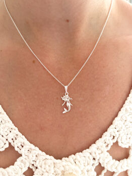 Sterling Silver Mermaid Pendant Necklace, 7 of 7