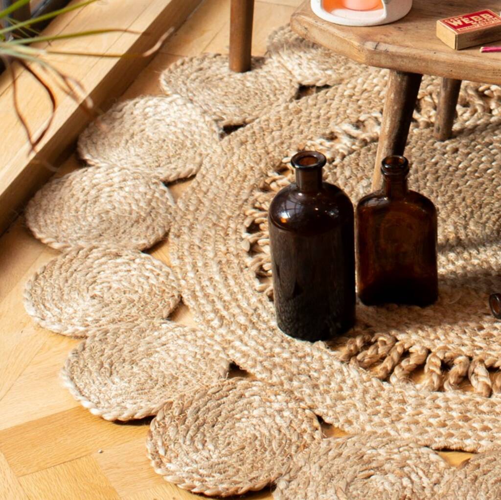 Modern Boho Round Jute Painted Rug By The Best Room