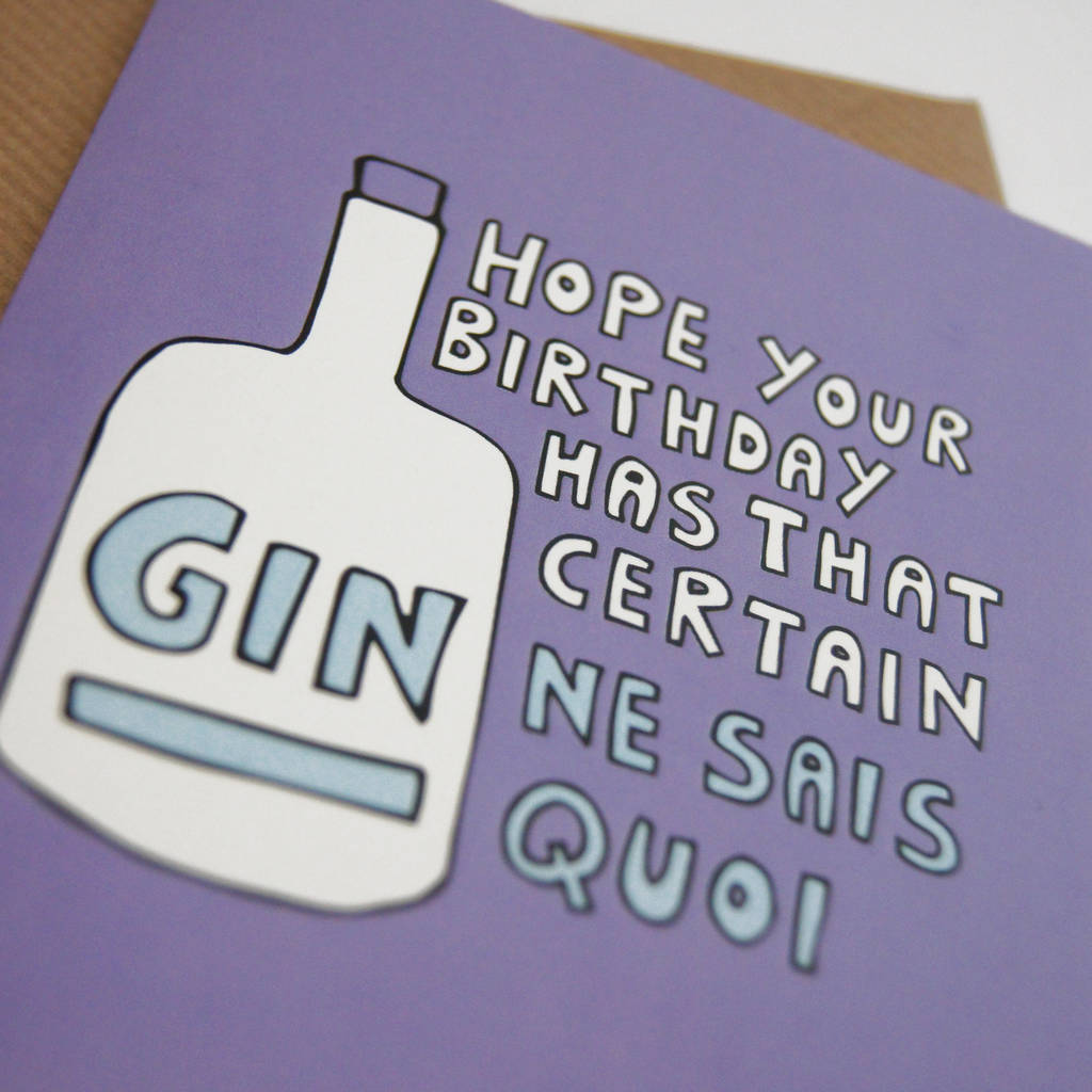 Funny Gin Birthday Card By Ladykerry Illustrated Gifts ...