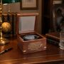 Personalised Glass Lid Gimbal Compass With Bronze Plaque, thumbnail 3 of 9