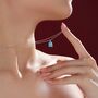Genuine Blue Turquoise Pear Necklace In Sterling Silver, thumbnail 4 of 12
