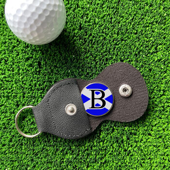 Personalised Initial Scotland Flag Golf Ball Marker, 3 of 4