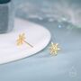 Small Snowflake Stud Earrings In Sterling Silver, thumbnail 3 of 12