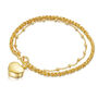Rope Chain Heart Urn Ashes Bracelet – 18 K Gold Plate, thumbnail 1 of 7