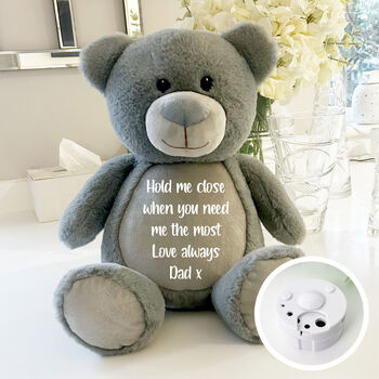 Personalised Record A Voice Teddy Bear Grey, 9 of 9