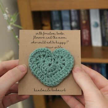 Personalised Crochet Heart Corner Bookmark, 5 of 9