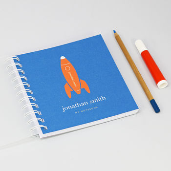 Personalised Kid's Space Rocket Small Notebook, 2 of 9