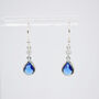 Sapphire Blue Long Teardrop Hook Earrings, thumbnail 1 of 5