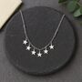 60th Birthday Sterling Silver Six Star Necklace, thumbnail 2 of 6