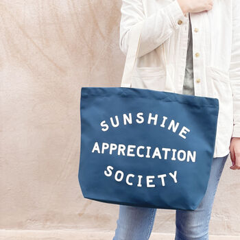 'Sunshine Appreciation Society' Blue Canvas Bag, 6 of 7